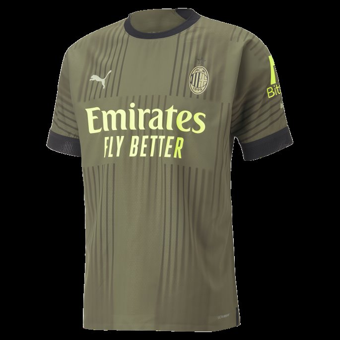 Puma På Salg A.c. Milan Tredje 22-23 Autentisk Jersey Herre Mørkegrønn Mose-vår Mose
