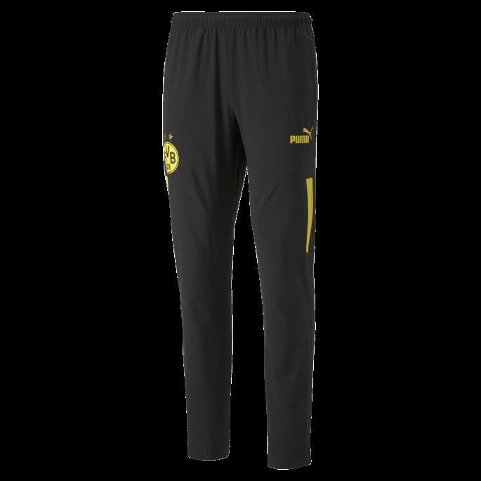 Puma På Tilbud Svart-cyber Gul Borussia Dortmund Fotball Prematch Vevde Bukser Menn