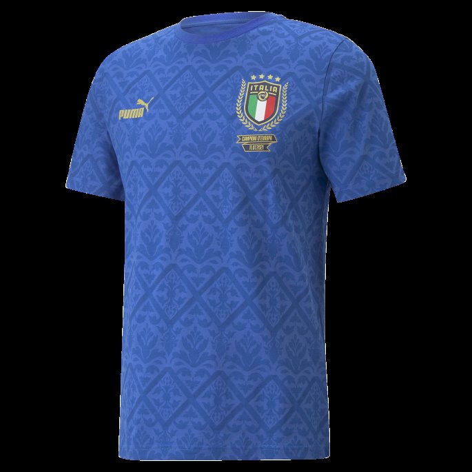 Team Power Blå-lapis Blå Puma På Salg Figc Grafikk Vinner Fotball-t-skjorte For Menn