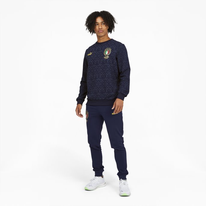 Puma På Salg Spellbound-peacoat Figc Grafisk Vinner Fotballgenser For Menn