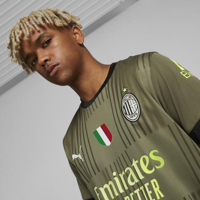 A.c. Milan Tredje 22-23 Replica Jersey Med Scudetto Menn Mørkegrønn Mose-spring Moss Puma På Salg