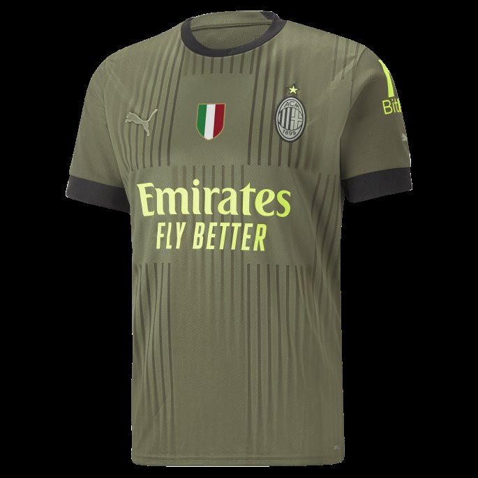 A.c. Milan Tredje 22-23 Replica Jersey Med Scudetto Menn Mørkegrønn Mose-spring Moss Puma På Salg