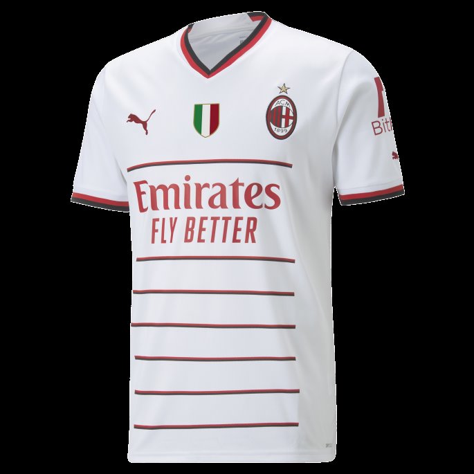 A.c. Milan Borte 22-23 Kopi Jersey Med Scudetto Menn Puma På Salg Hvit-tango Rød