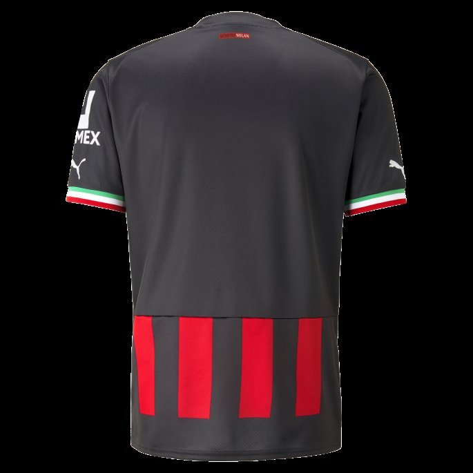 Puma På Tilbud Svart-tango Rød A.c. Milan Hjemme 22-23 Kopi Jersey Med Scudetto Menn