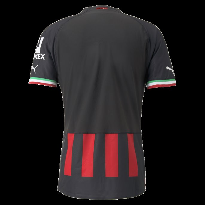 Puma På Salg A.c. Milan Hjemme 22-23 Autentisk Trøye Med Scudetto Menn Svart-tango Rød