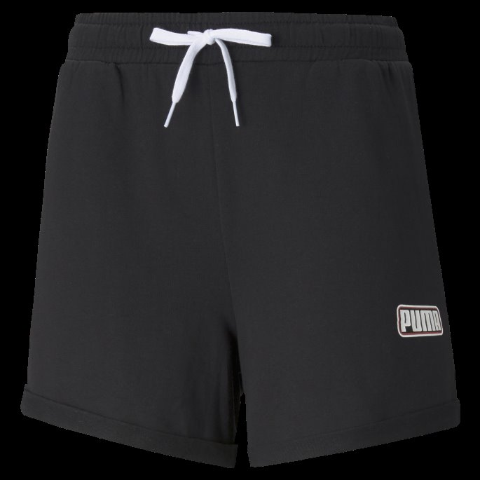 Svart Puma På Tilbud Sommerstriper Svetteshorts For Kvinner