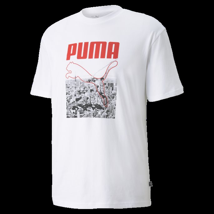 Photoprint Herre-t-skjorte Hvit Puma På Salg