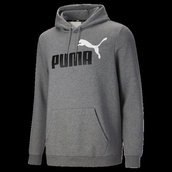 Essentials Stor Logo Hettegenser For Menn Bt Mellomgrå Lyng Puma På Salg