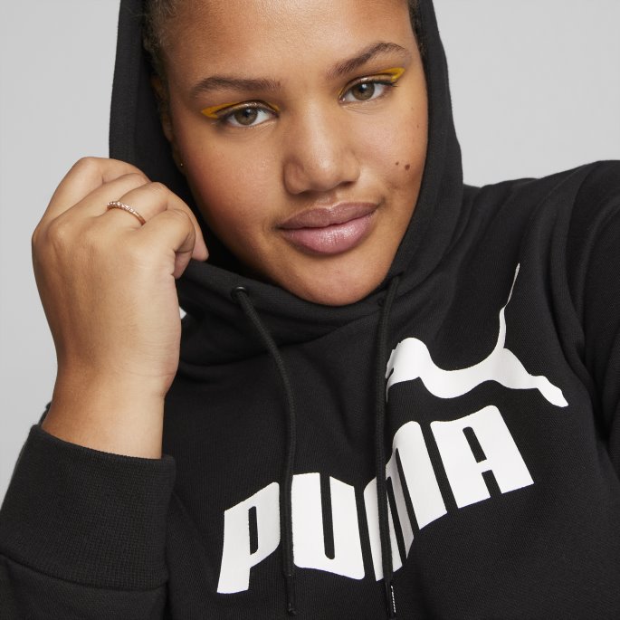 Puma På Tilbud Nødvendigheter Logo Fl Dame Hettegenser Bomull Svart