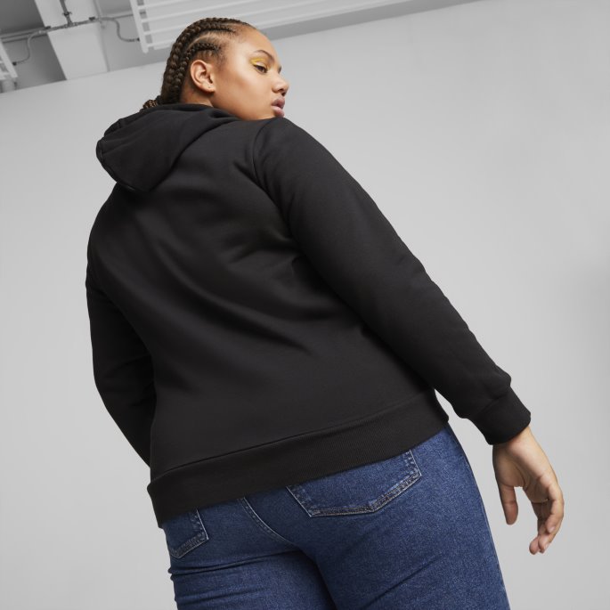 Puma På Tilbud Nødvendigheter Logo Fl Dame Hettegenser Bomull Svart