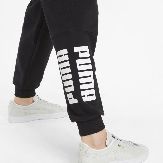 Puma På Tilbud Svart Power Fargeblokket Ungdomsbukse