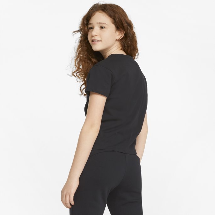 Puma På Tilbud Svart Essentials+ Logoknyttet Ungdomst-skjorte