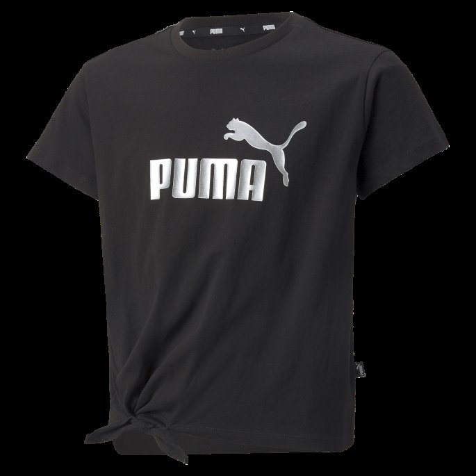 Puma På Tilbud Svart Essentials+ Logoknyttet Ungdomst-skjorte