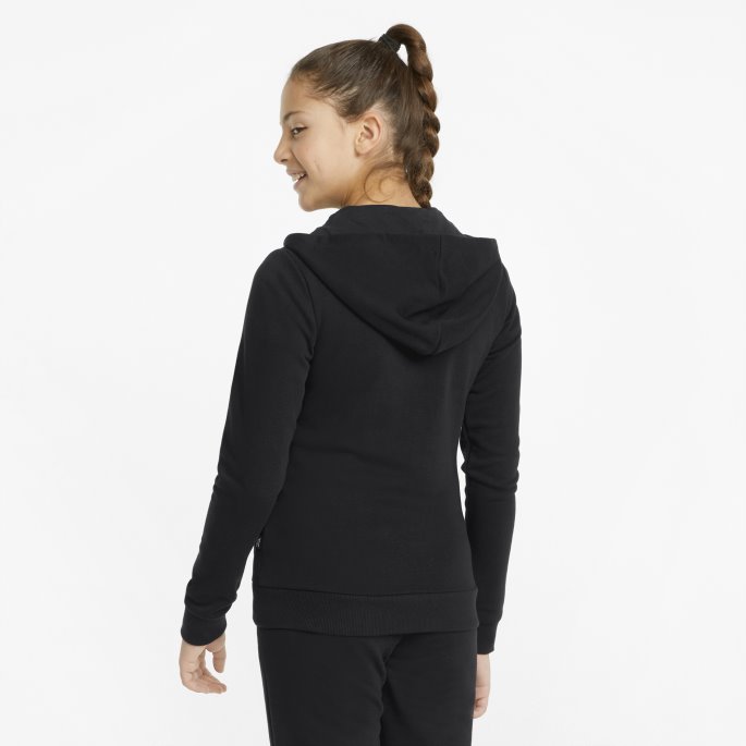 Puma På Tilbud Svart Essentials+ Logo Full Glidelås Ungdomshettegenser