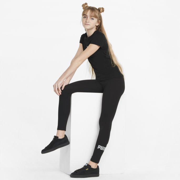 Black Essentials+ Logo Jenteleggings Puma På Salg Norge