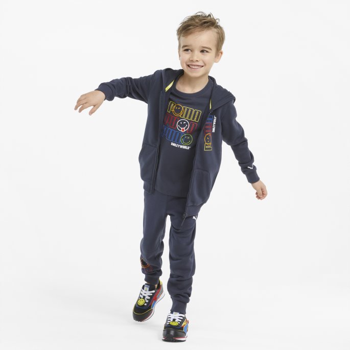 Puma På Tilbud X Smiley World Full-zip Barne-hettegenser Parisian Night