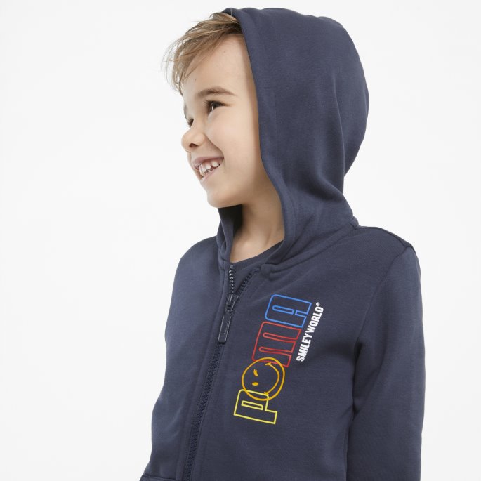 Puma På Tilbud X Smiley World Full-zip Barne-hettegenser Parisian Night