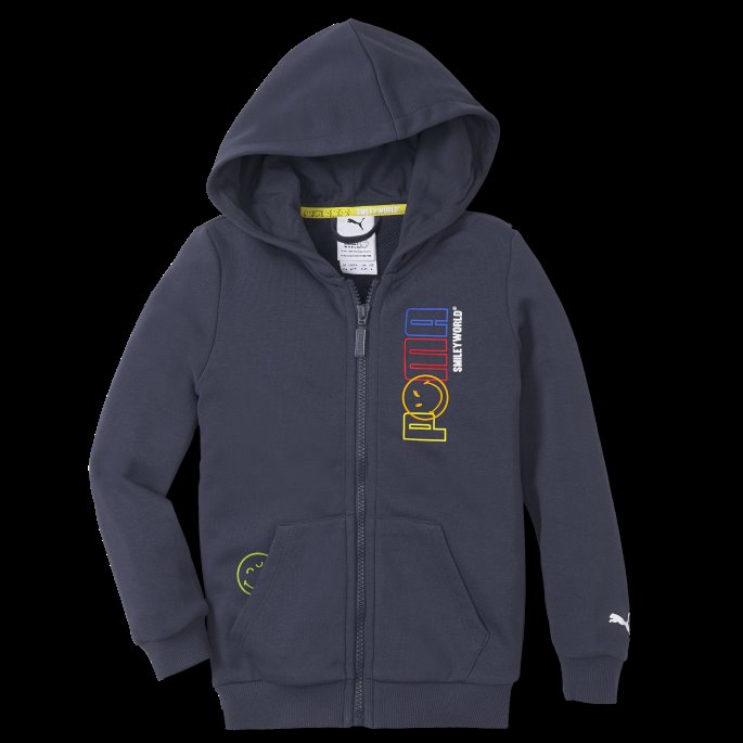 Puma På Tilbud X Smiley World Full-zip Barne-hettegenser Parisian Night