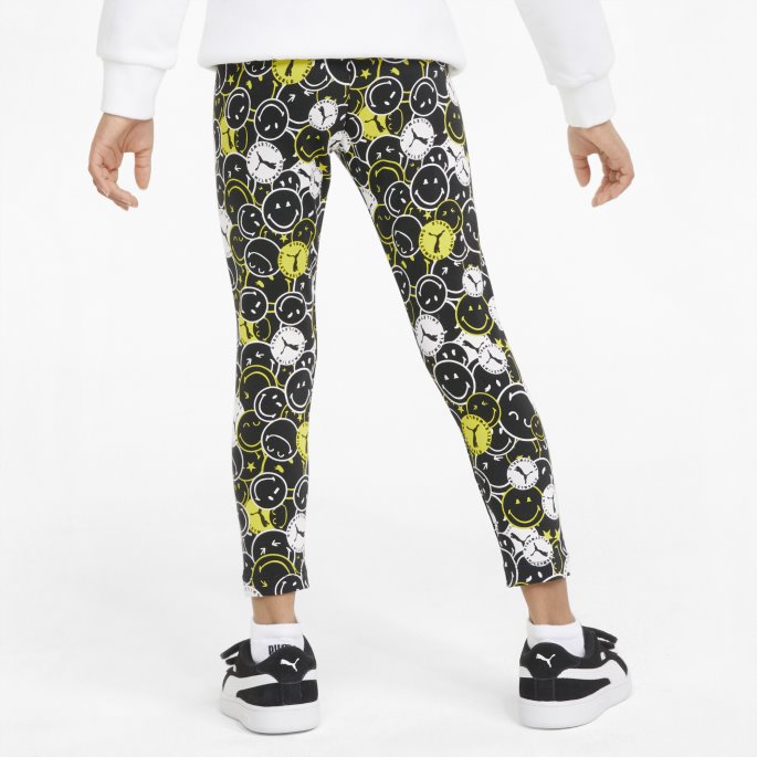 Puma På Tilbud X Smileyworld Trykt Barneleggings Svart