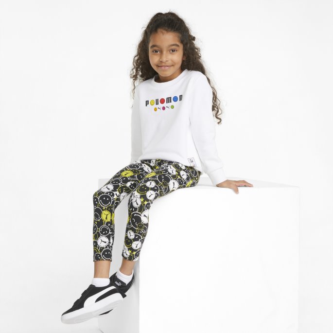 Puma På Tilbud X Smileyworld Trykt Barneleggings Svart