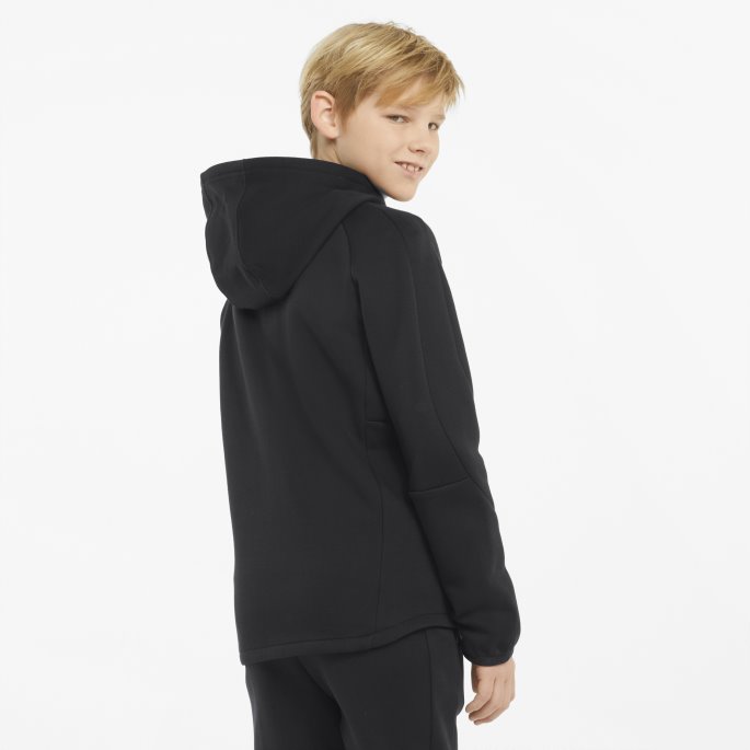 Evostripe Full Glidelås Ungdoms Hettegenser Puma På Tilbud Svart