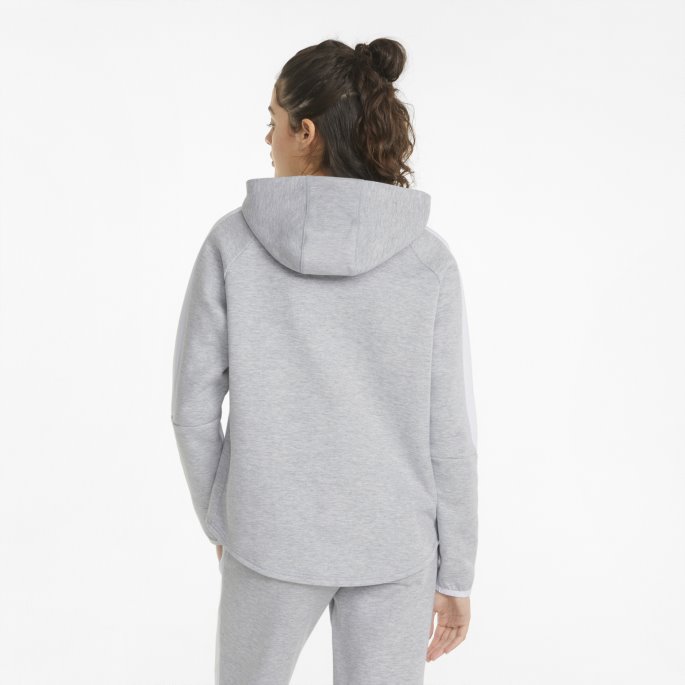 Lys Grå Lyng Evostripe Dame Hettegenser Puma På Tilbud