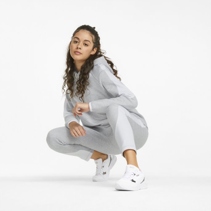 Lys Grå Lyng Evostripe Dame Hettegenser Puma På Tilbud