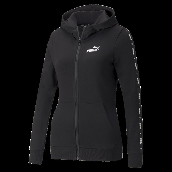 Puma På Tilbud Black Power Hettegenser For Kvinner Med Full Glidelås