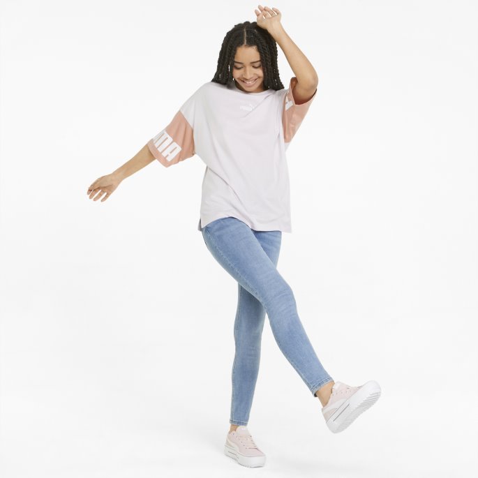 Power Colourblock Dame T-skjorte Lavendel Tåke Puma På Salg