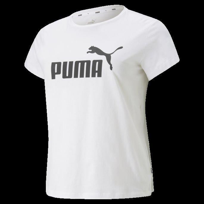 Puma På Salg Hvit Nødvendighetslogo Pluss T-skjorte For Kvinner