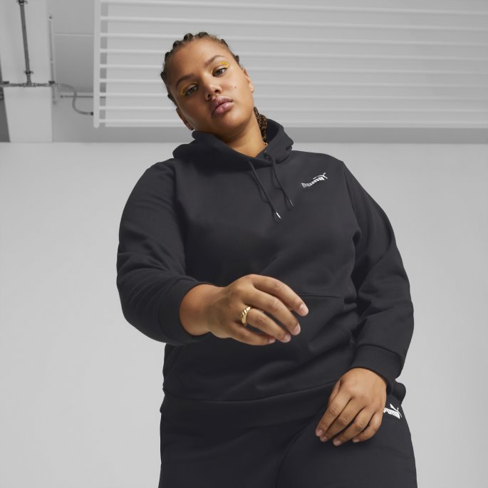Puma På Salg Nødvendigheter Pluss Liten Logo Hettegenser For Kvinner Svart