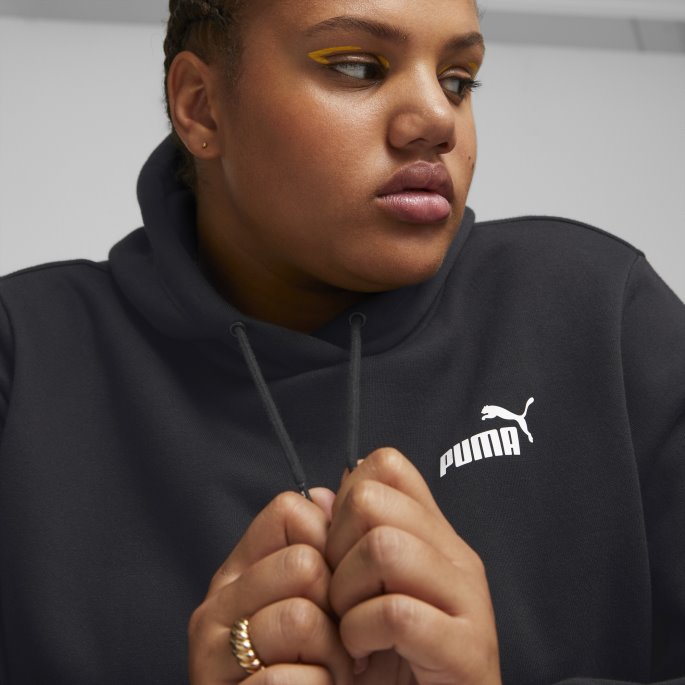 Puma På Salg Nødvendigheter Pluss Liten Logo Hettegenser For Kvinner Svart
