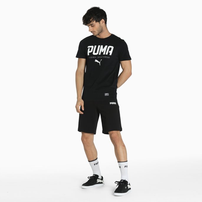 Essentials Sweatshorts For Menn Puma På Tilbud Svart