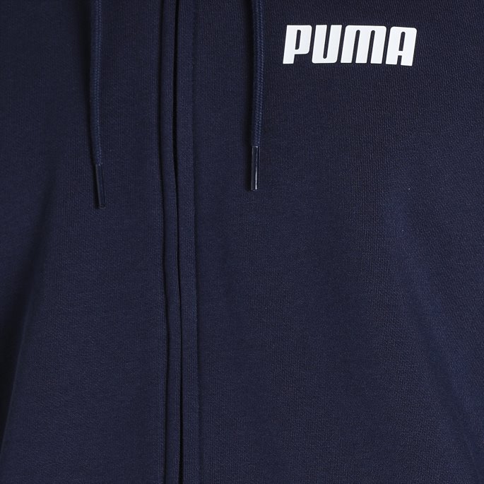 Essentials Full-lengde Hettegenser For Menn Med Glidelås Puma På Tilbud Peacoat