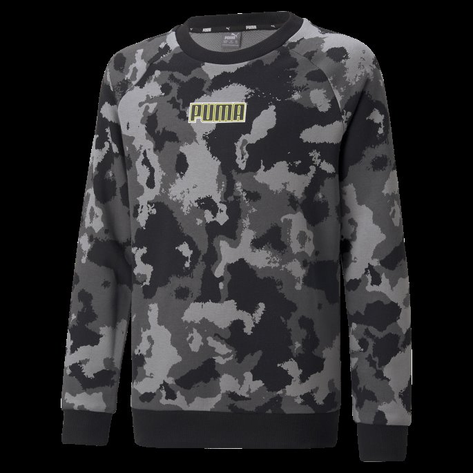 Svart Alpha Trykt Crew Ungdomsgenser Puma På Salg