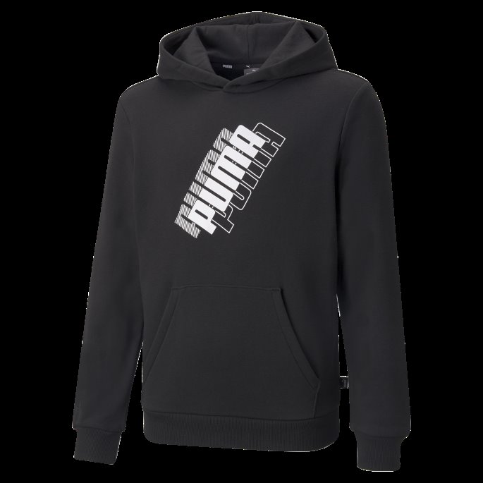 Svart Puma På Tilbud Power Logo Ungdomshettegenser