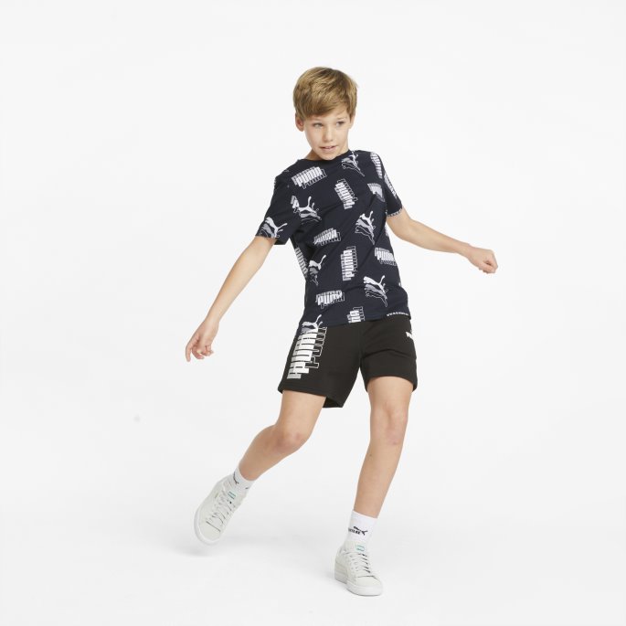 Puma På Tilbud Power Logo Ungdomsshorts Svart