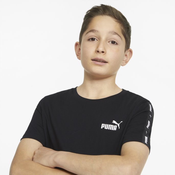 Puma På Tilbud Svart Essentials+ Tape Ungdomst-skjorte