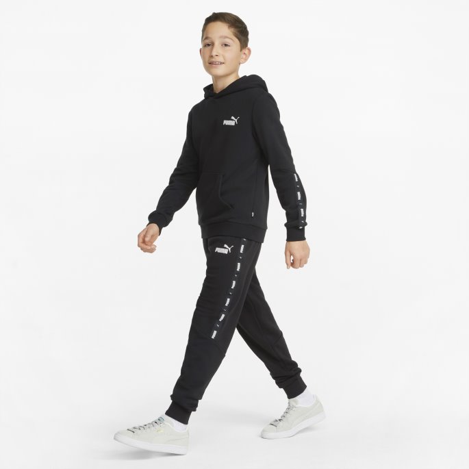 Svart Puma På Tilbud Nødvendighet+ Tape Joggebukse For Ungdom