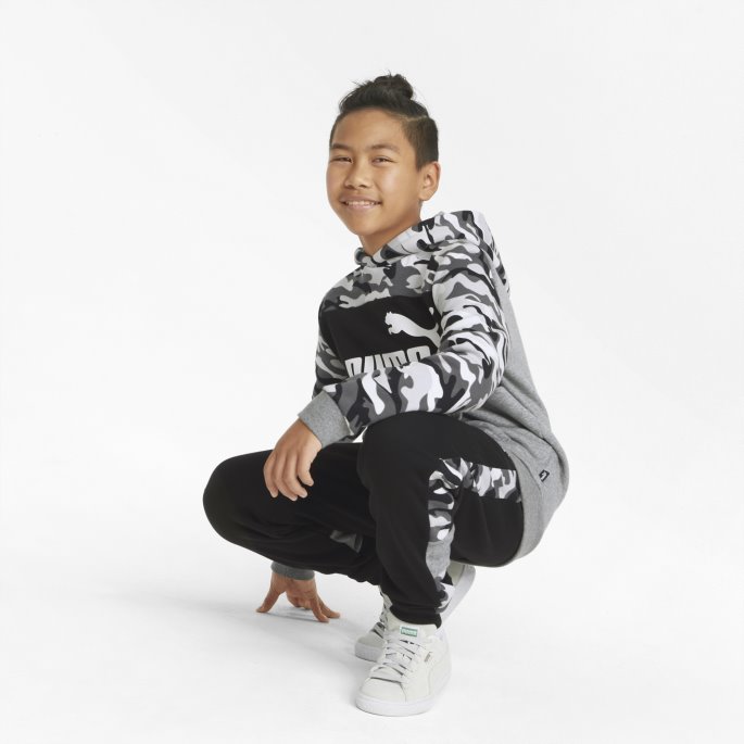 Svart Essentials+ Camo Hettegenser For Ungdom Puma På Salg