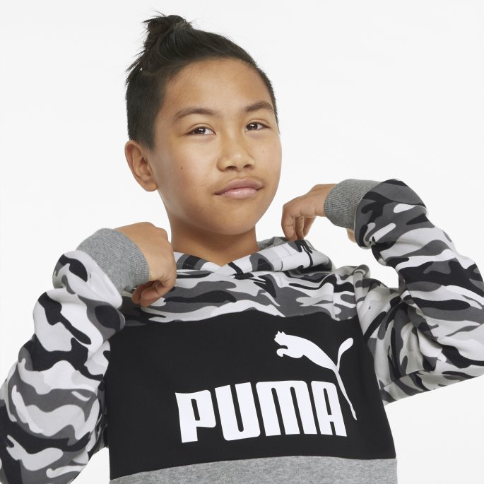 Svart Essentials+ Camo Hettegenser For Ungdom Puma På Salg