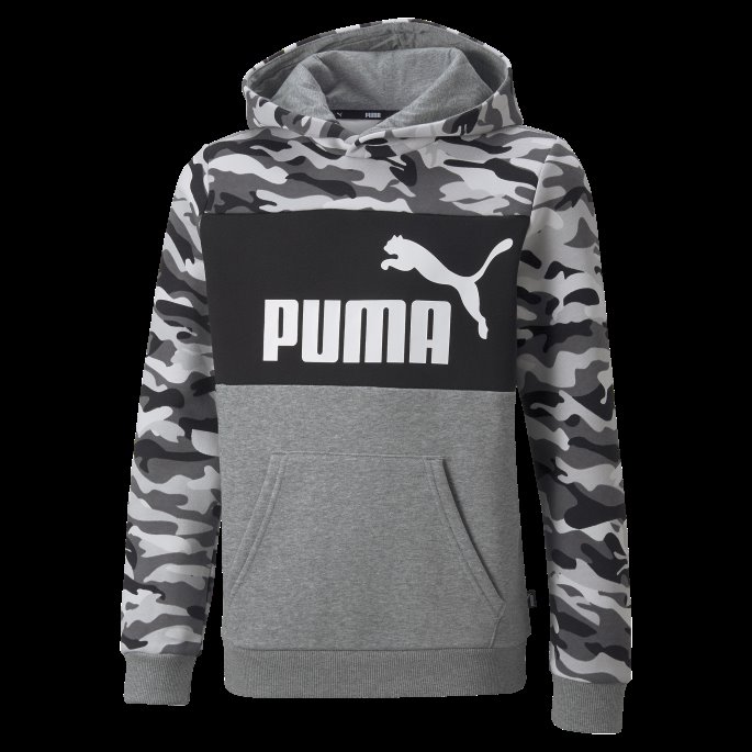 Svart Essentials+ Camo Hettegenser For Ungdom Puma På Salg