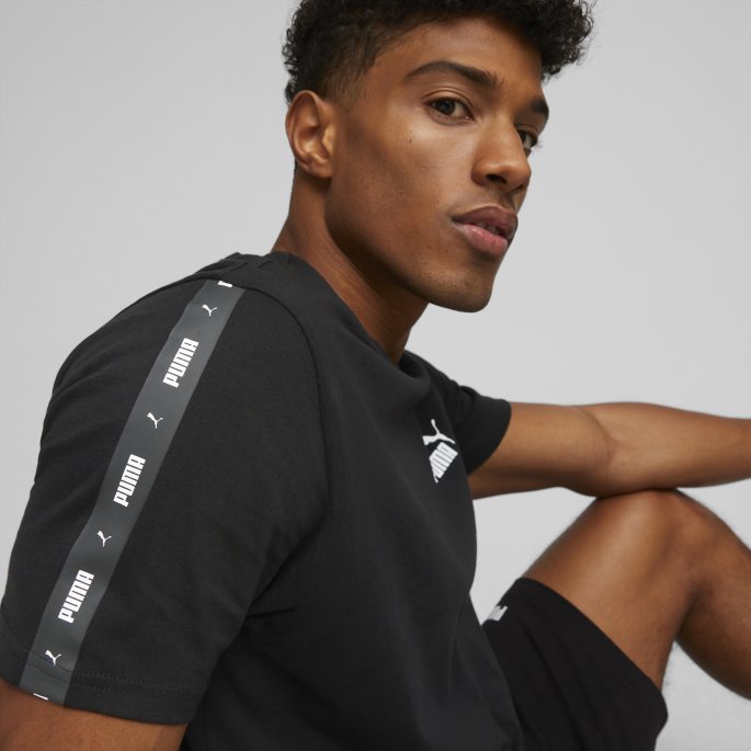 Puma På Tilbud Svart Essentials+ Tape Herre-t-skjorte