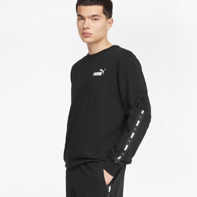 Essentials+ Tape Crew Genser For Menn Puma På Tilbud Svart