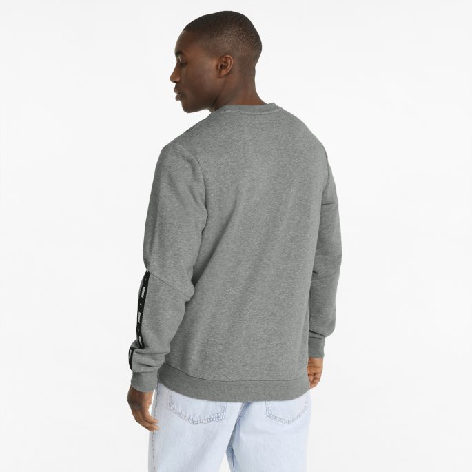 Puma På Tilbud Essentials+ Tape Crew Herregenser Mellomgrå Lyng