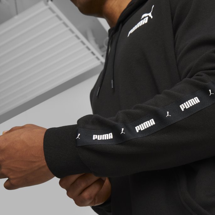 Essentials+ Tape Hettegenser For Menn Puma På Tilbud Svart
