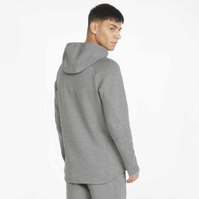 Puma På Tilbud Mellomgrå Lyng Evostripe Hettegenser For Menn