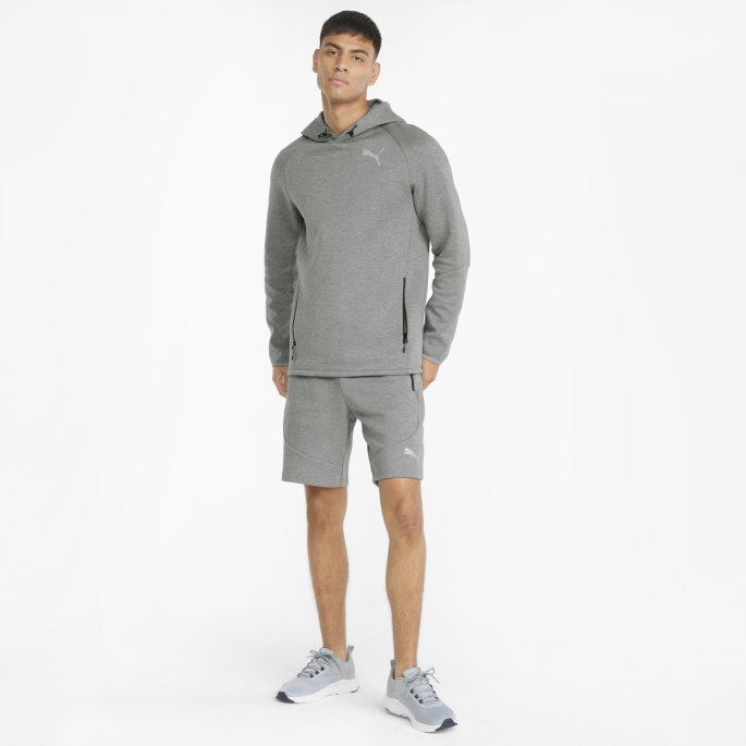 Puma På Tilbud Mellomgrå Lyng Evostripe Hettegenser For Menn