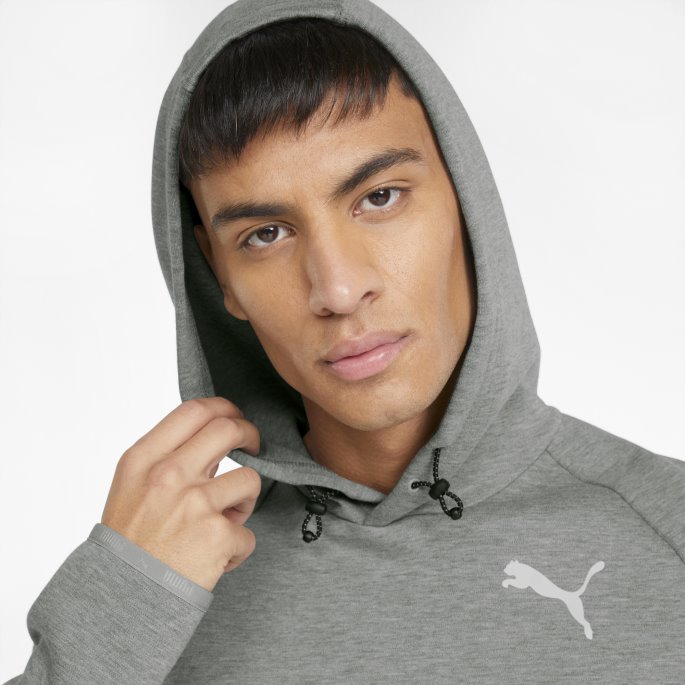 Puma På Tilbud Mellomgrå Lyng Evostripe Hettegenser For Menn