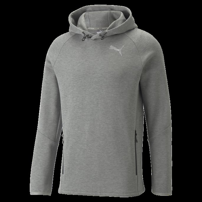 Puma På Tilbud Mellomgrå Lyng Evostripe Hettegenser For Menn